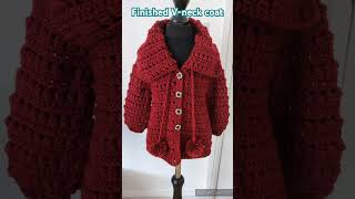 Just finished the coat #crochet #crochetcardigan #crochetcoat #crochetgirls #crochetsweater