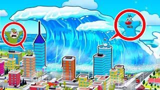 Roblox Biggest Tsunami Waves Appeared With Oggy And Jack