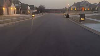 Skateboarding down a hill