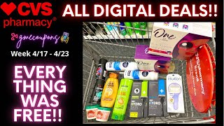 ALL DIGITAL COUPONING CVS HAUL || Everything was FREE!!! (4/17-4/23)