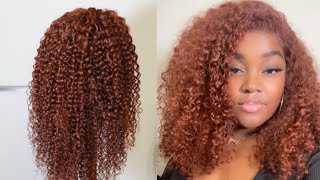 100% BEGINNER FRIENDLY| PRE-CUT LACE REDDISH BROWN UNIT INSTALL| Sunber Hair