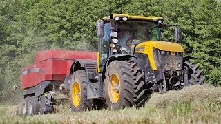 JCB 4220 mit Case Presse beim Heu pressen 2021