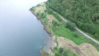 Flight over Venes at Norafjorden in Sognefjorden