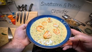 Prawn & Sweetcorn Chowder with Hungarian Biscuits👌😊👍