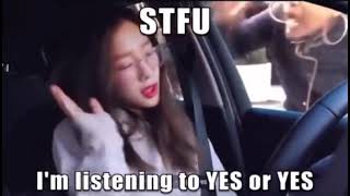 Nayeon ignoring people from outside the car - Listening to Yes or Yes by TWICE