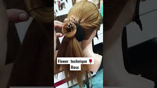 😱advance flower technique Rose 🌹 #shorts #hairstyle