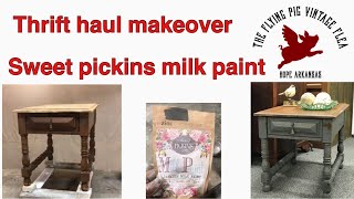 Thrift haul makeover~sweet pickins milk paint~The flying pig vintage flea