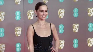 Emilia Clarke on the red carpet for the 70th BAFTA in London