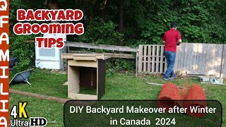 Backyard Makeover after Winter in Canada | Tips for Backyard 2024 | Made Barbeque Counter and Swing