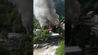 A terrorist camp in Neelum Valley caught massive fire today morning. #neelamvalley