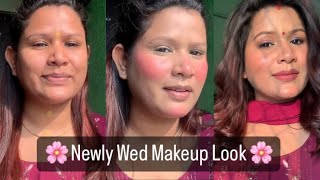 Step By Step Daily Makeup Look For Beginners || Newly Wed Makeup Look || #newlymarriedmakeup