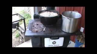 Rendering Lard on the Wood Stove