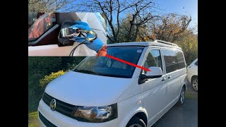 VW Transporter T5,T6,T7 electric folding wing mirror repair - how to replace bent bracket