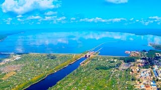 Город в голубом ожерелье / Аэросъемка, г.Чайковский