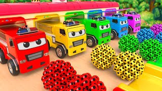 Humpty Dumpty Song - Colorful balls and Big Trucks - Baby Nursery Rhymes & Kids Songs