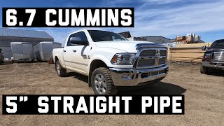 2016 6.7 Cummins 5" straight pipe sound at idle and rev