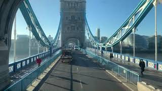 Live London bus 343 rides via #towerbridge #londonbridgestation 18/01/22. #londonview #theshard