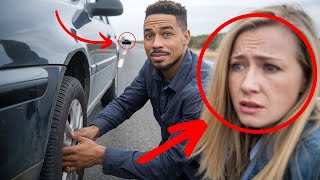 The mystery behind this woman: Black man helps desperate woman change tire. He just didn't expect it