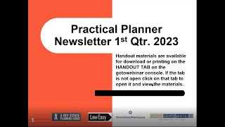 Practical Planner 1st Quarter 2023 with Marty Shenkman