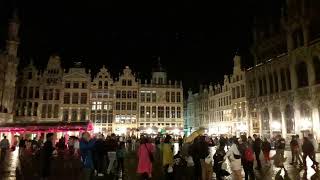 Brussels grand place evening clip