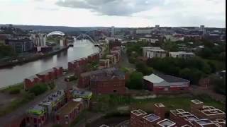 Newcastle Upon Tyne DJI Mavic pro drone above Byker North East England