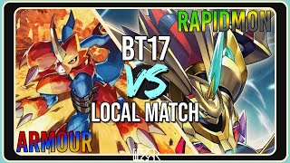 Veemon Armor vs Rapidmon [Digimon TCG BT17 Local Match] Match Commentary