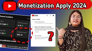 YouTube channel monetization kaise kare 2024 | how to apply for youtube monetization