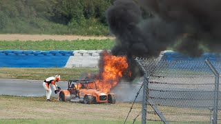 Race car on fire  - Part 3  The Cause & Fire Suppression Systems