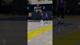 Day three of Lakers training camp. Rui Hachimura and Anthony Davis working on their 3-pointers.