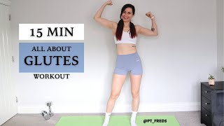 15 MINUTES GLUTES WORKOUT AT HOME FOR BEGINNERS.