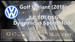 VW Golf Variant 2.0 TDI (2018) DSG Dynamic vs Sport Mode performance drag test 0-100km/h + 1/4mile