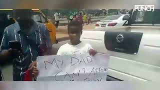 #endbadgovernanceinnigeria Day 2: Moment Little Boy Was Spotted At Ojota Protest Ground Today