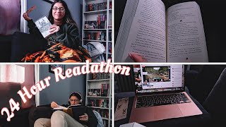 24 READATHON READING VLOG  💕 | reading all day with friends and finishing 4 books |