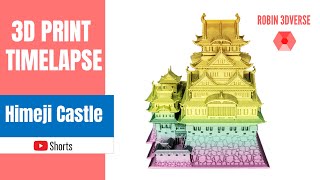 ☝️ 3D Printed Himeji Castle 🏯 || 3D Printing Timelapse #shorts