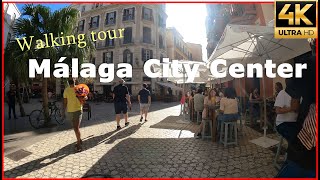 Málaga City Center [4K 60 fps]  🌞 Costa del Sol Spain ✔✔ Walking Tour Mayo 2021