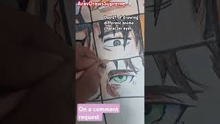 Eren yeager eye drawing day 21 of drawing different anime character eyes #attackontitan#viral #anime