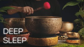 Rarest Antique Tibetan Singing Bowl with Gentle Rain | 1 Hour Sound Bath for Deep Sleep & Relaxation