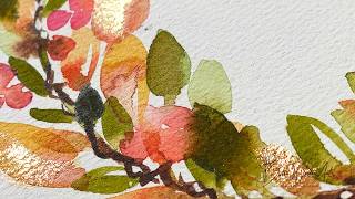 Are you feeling Fall too?  Let's get ready with this BEGINNER'S watercolor Autumn Wreath!