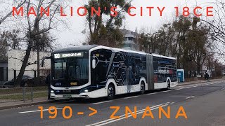 🚌[190] Przejazd MANem Lion's City #9960 {Arriva} | Kierunek Znana, cała trasa