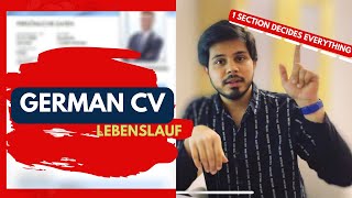 German CV Format|| 1 section makes a lot of difference in  your CV(lebenslauf)||