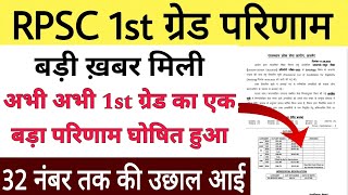 RPSC first grade Hindi English history chemistry Final Result cut-off 🤩 RPSC second grade final resu