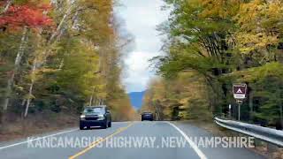 Driving the Kancamagus Highway in New Hampshire