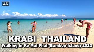 【🇹🇭 4K】Walking in Ko Mai Phai beautiful beach in Krabi, Thailand 2022