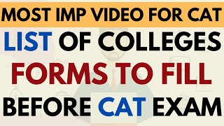 Very important update: List of colleges to fill before and after CAT exam | Don't make this mistake