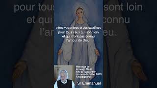 Message 25 Juillet 2023 de la vierge de Medjugorje