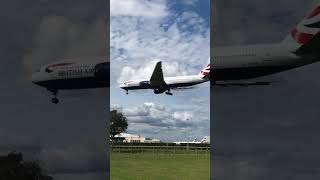 British Airways Boeing 777-236ER landing at Heathrow Airport #shorts