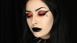 Red and Black Graphic Liner Makeup Tutorial