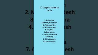 10 Largest states in India