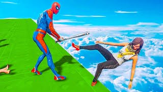 GTA V Iron Spider-Man & Minions Epic Ragdoll Physics Jumps and Funny Fails #shorts #gtav #shortsfeed