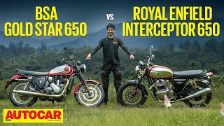 BSA Gold Star 650 vs Royal Enfield Interceptor 650 - Soulful 650s go head to head | Autocar India